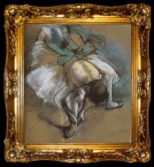 framed  Edgar Degas dancer wearing shoes, ta009-2